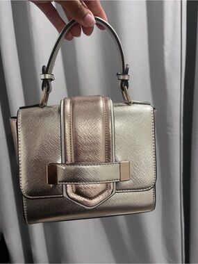 Chinese Laundry Metallic Rose Gold Mini Top-Handle Bag
